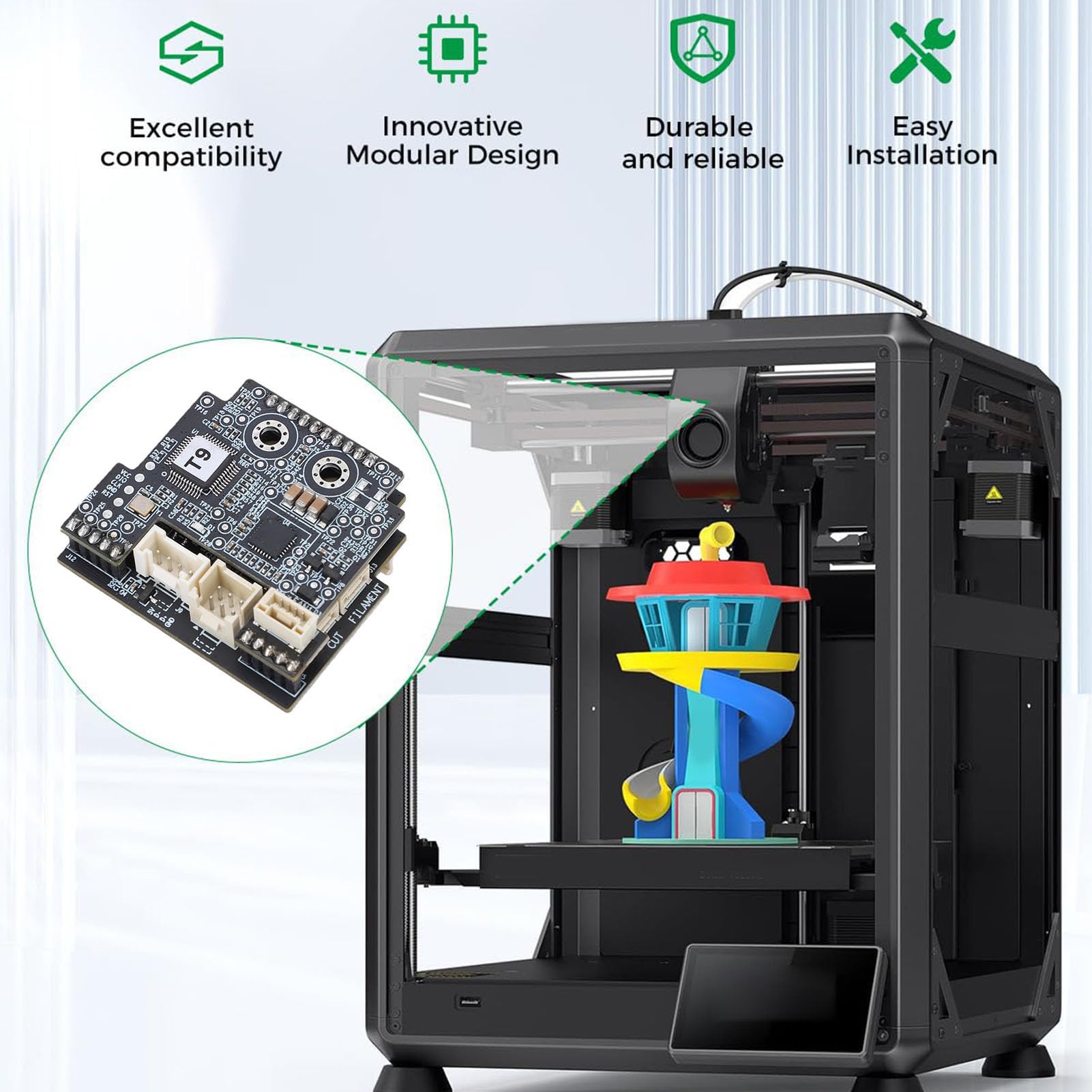 XUMIUZIY Toolhead Board Replacement for K2 SE | Materiale PCB durevole, installazione semplice, hub di controllo efficiente, compatibile con K2 SE