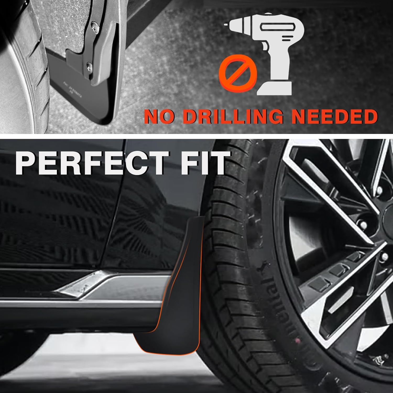 Muslogy Mud Flaps Splash Guards Compatible with 2024-2026 Hyundai Sonata Accessories Front and Rear Mudguards 4PCS ABS Material All Weather No Drilling Fender Kit with Hardware (Won't Fit N Line)