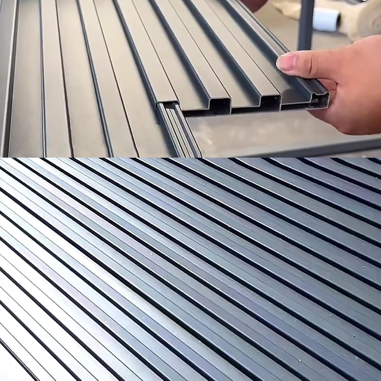 Connectable Aluminum Sunroom Roof Panels - Twin-Wall Insulated Corrugated Metal Sheets for Greenhouse, Storage Pergola, Decking (2 pcs, 1.1m/3.6ft)