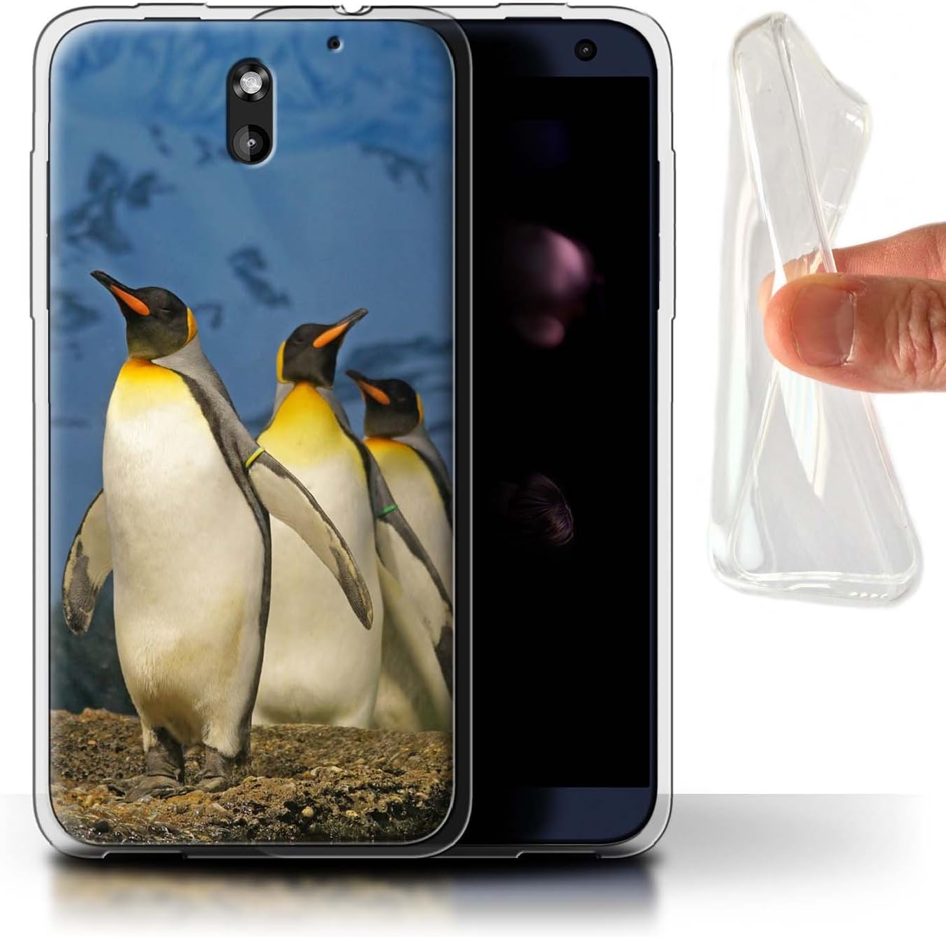Stuff4 Gel TPU Phone Case/Cover for HTC Desire 610 / King Penguins Design/Arctic Animals Collection
