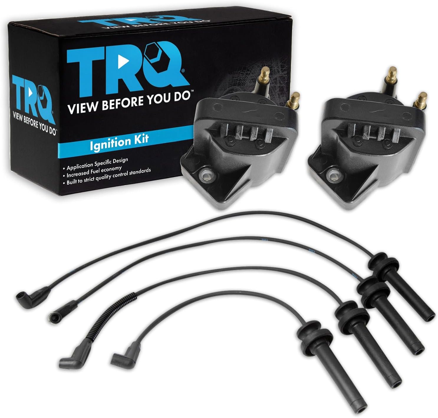 TRQ Ignition Coil & Spark Plug Kit 3 Piece Compatible with 1994-2002 Saturn SL2 1994-2002 SC2 1994-2001 SW2