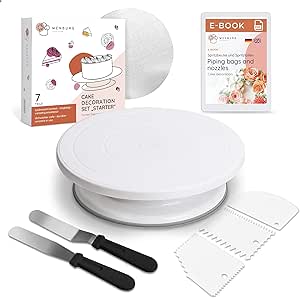 WIGUROE Kit Decorazione Torte 255 Pezzi | Piatto Girevole E Sac à Poche Per Principianti | Set Completo - 2