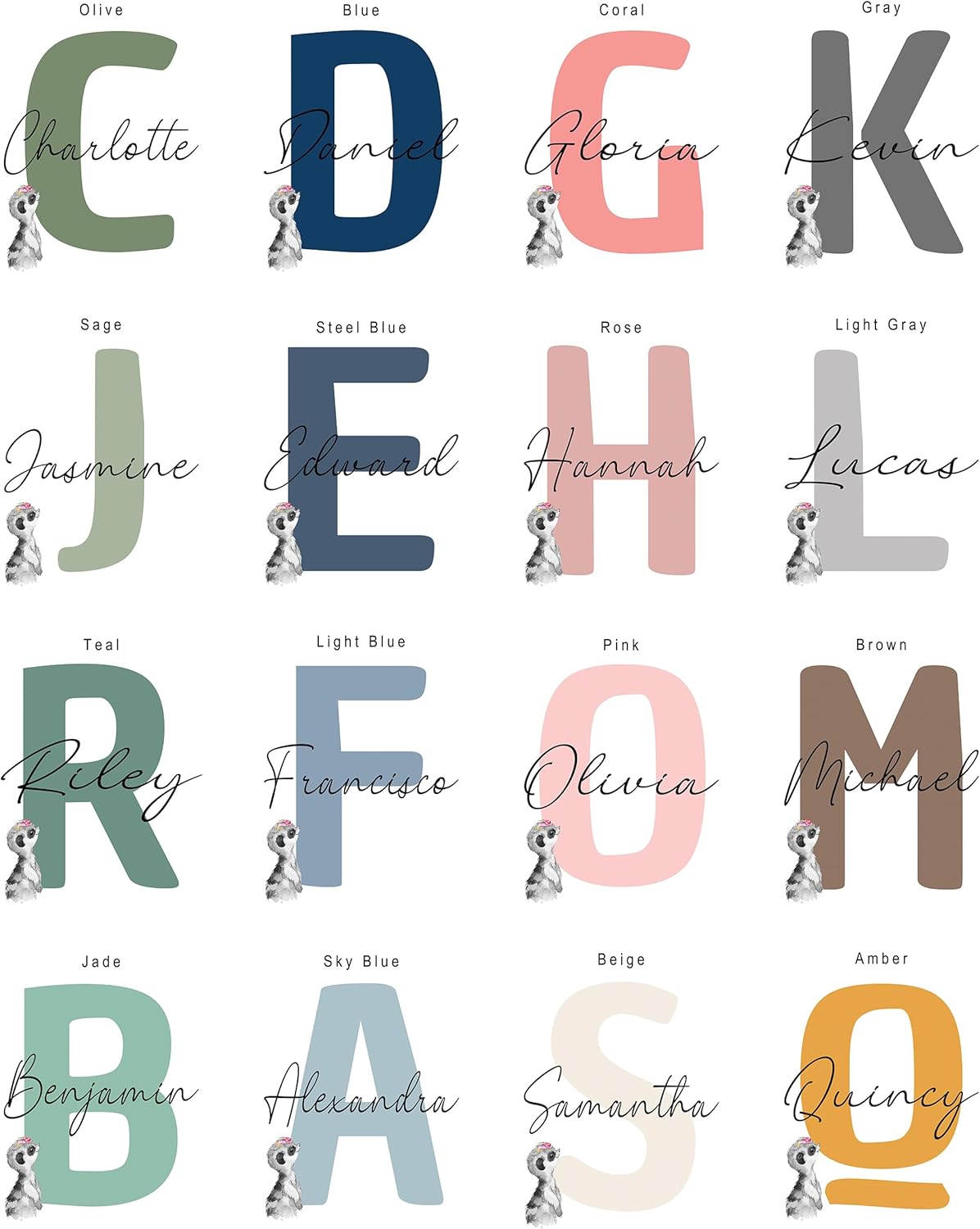 Personalized Safari Nursery Wall Art Set – Custom Name Jungle Animal Prints – Baby Girl Room Decor Pictures Pink Floral Accents – Baby Shower - Gift for Girls - Unframed (Personalized Set of 3, 8x10)