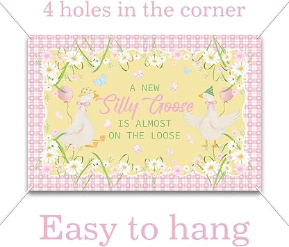 Silly Goose Baby Shower Party Decorations, 6x4 Ft Pink A New Silly Goose is Alomst on the Loose Backdrop Banner Party Decor Supplies