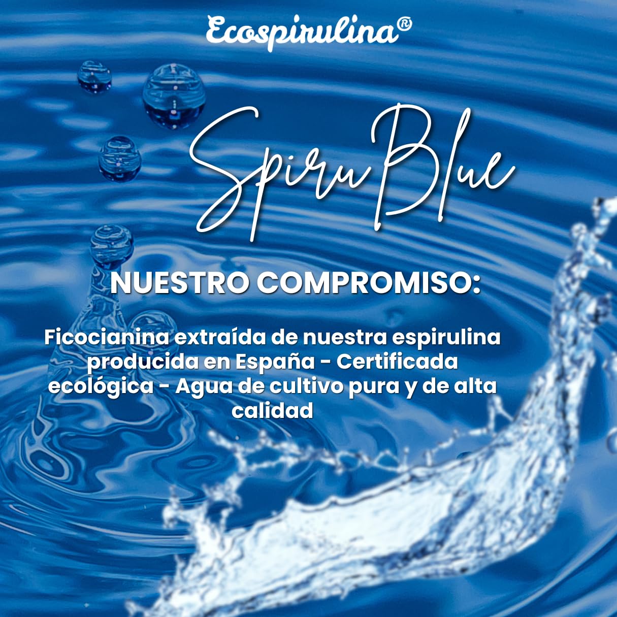 Ficocianina Líquida Ecológica 100 ml | Espirulina azul líquida | Concentrado Natural de Espirulina Azul | Cultivada en España | Extracción en Frío | Fácil Dosificar con Pipeta