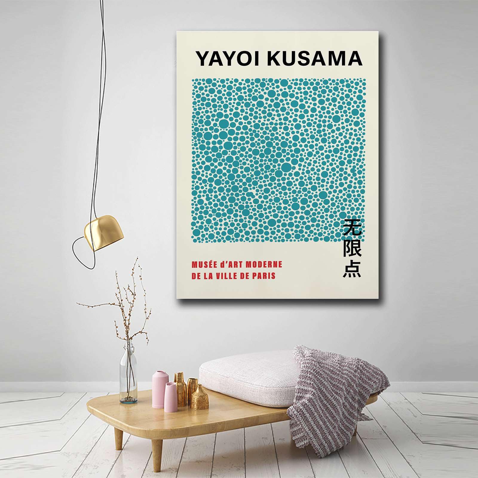 Amazon.com: HSCFWYLN Poster Wall Art Print Yayoi Kusama Blue Dots