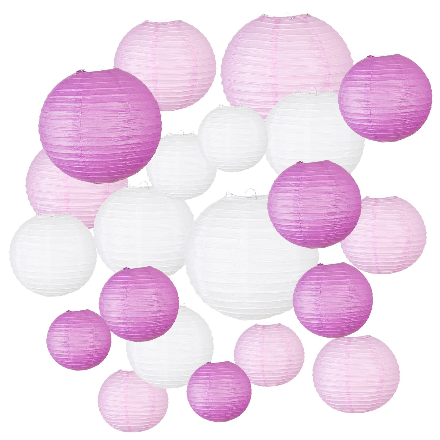 36 Stück Hängende Papierfächer Als Blumen-Deko - 20, 25, 30 Cm, In 6 Pastellfarben Für Hochzeit, Party, Kinderzimmer