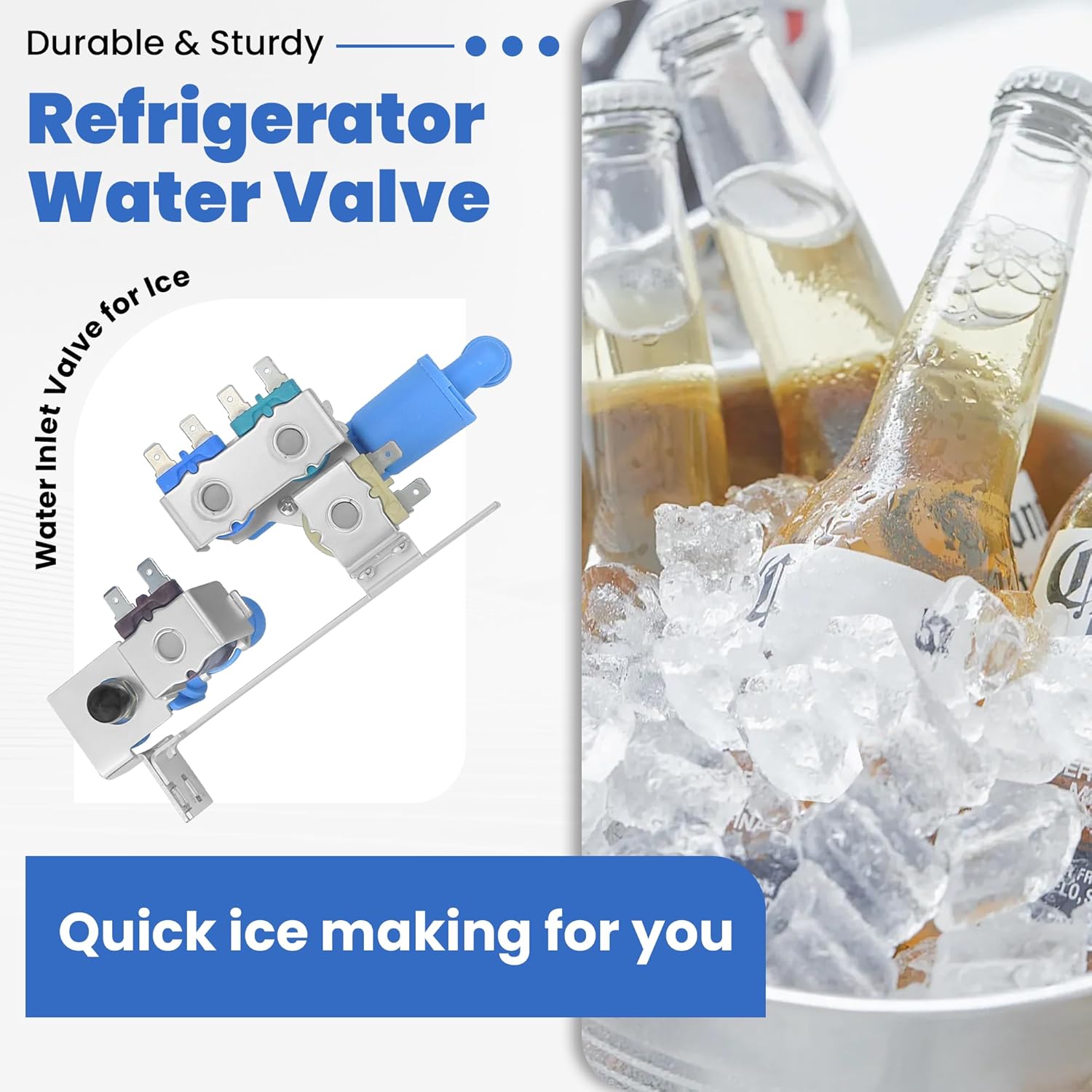 242253002 242102201 Refrigerator Water Inlet Replacement for F-rigidaire Ken-more Cro-sley, 4 Coil Water Inlet Valve Replaces 2689640 AP5669874 PS7321353 EAP7321353 By Fetechmate - 1 Year