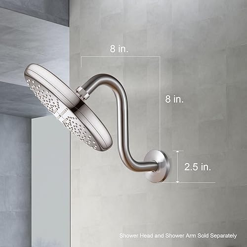 Vista 70 de OFFO Extensión de cabezal de ducha de 12 pulgadas, brazo en forma de S de bronce aceitado con brida, extensión de ducha de cuello de ganso de gran