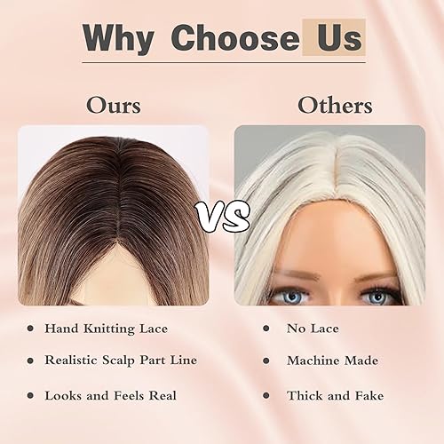 Miniatura 7 de NAYOO Peluca rubia ondulada para mujer, pelucas rubias de 26 pulgadas de largo para mujeres blancas, pelucas rubias ombré de aspecto natural, peluca