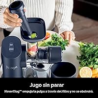 Vista 7 de Ninja NeverClog - Exprimidor de prensa en frío, potente exprimidor lento con control total de pulpa, encimera, eléctrico, 2 funciones de pulpa, apto