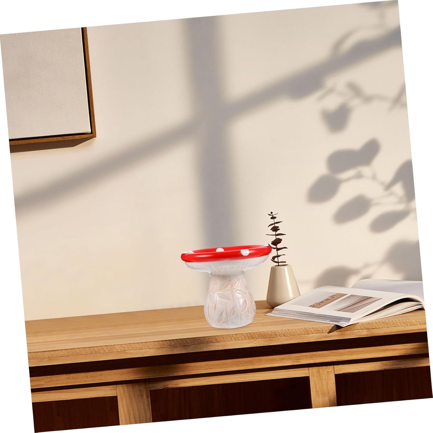 Mushroom Shaped Ceramic Jewelry Tray Elegant Holder Dish for Home Decor and Storage for Earrings and Trinkets