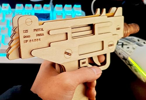 Miniatura 4 de Kits de modelo de pistola de rompecabezas 3D y kits de modelo de daga, rompecabezas de madera para adultos, kits de construcción de madera, regalos