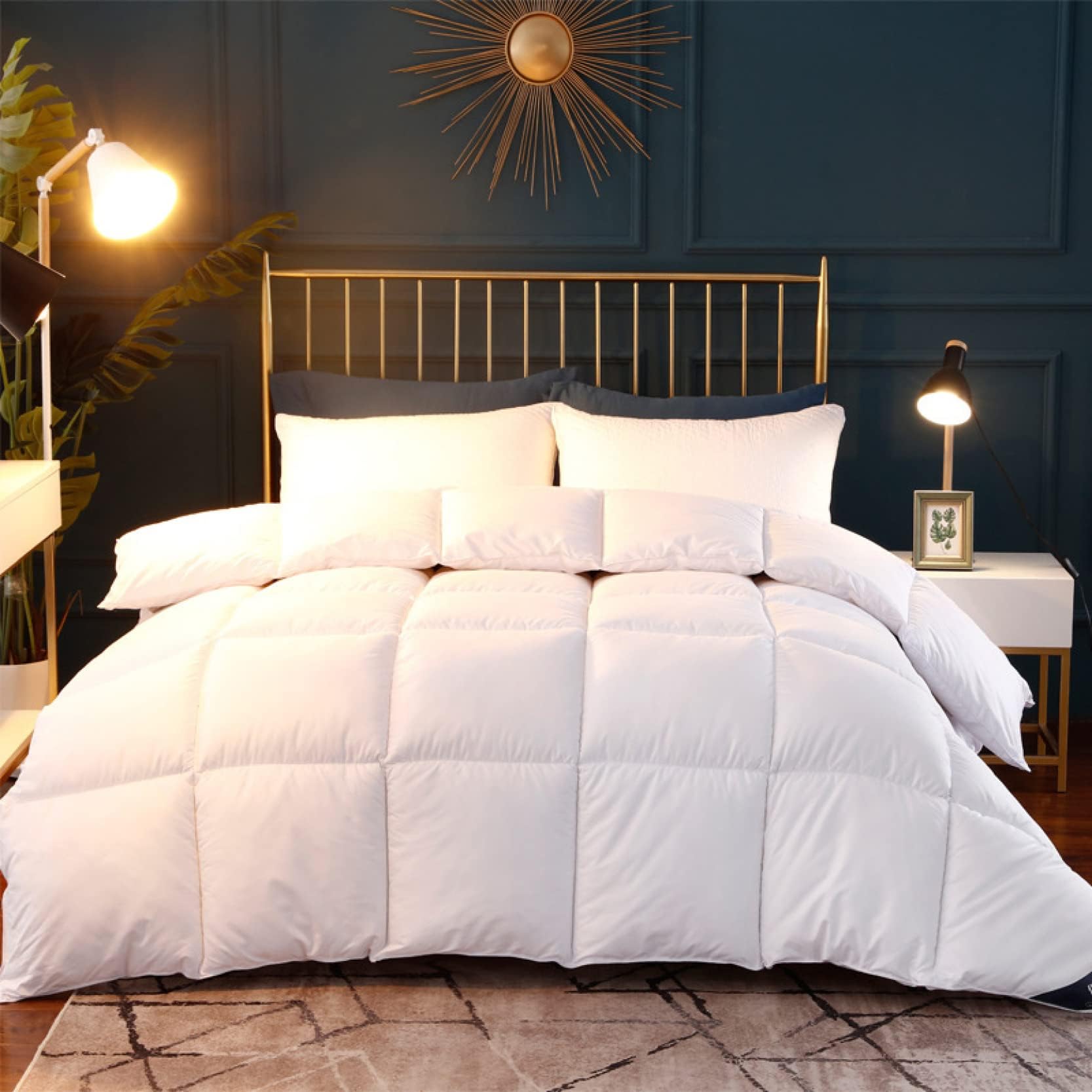 Increased cotton content Skin blanket Polyester cotton 6kg high performance Thermal blanket Queen Size Duvet Warm For winter Lightweight 200*230*5kg Warm Comforter ( white 200*230*4kg)
