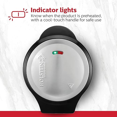 Miniatura 7 de Holstein Housewares - Máquina antiadherente para hacer tortillas y frittatas negraacero inoxidable - Hace 2 porciones individuales de forma rápida y