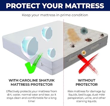 CarolineShatuik Bed Bug Mattress Protector Encasement SingleZipper | (90x190+30cm) Waterproof Zippered Fully Anti Dust mites Proof Mattress Encasement Cover
