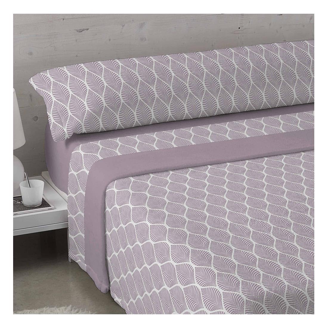 Acomoda Textil – Juego de Sábanas Coralina. Juego de Sábanas 3 Piezas de Invierno. Ropa de Cama Ajustable, Suave y Calida Fácil Mantenimiento. (Saori Lavanda, 90 cm)