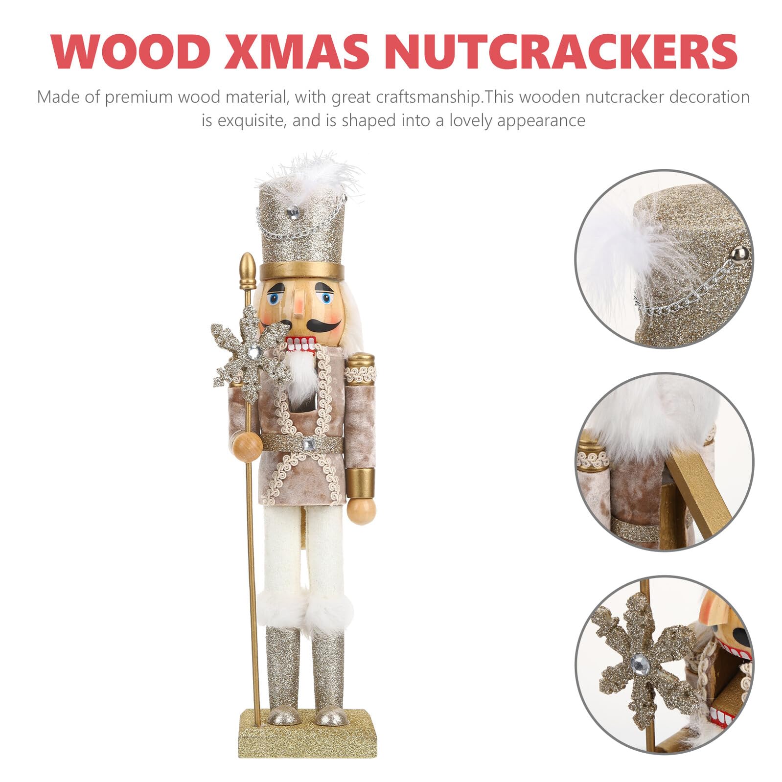 Toyvian Nussknacker-Figur aus Holz Weihnachtsdeko für Zuhause Handbemalt Dekoration für Drinnen Nussknacker-Ornament