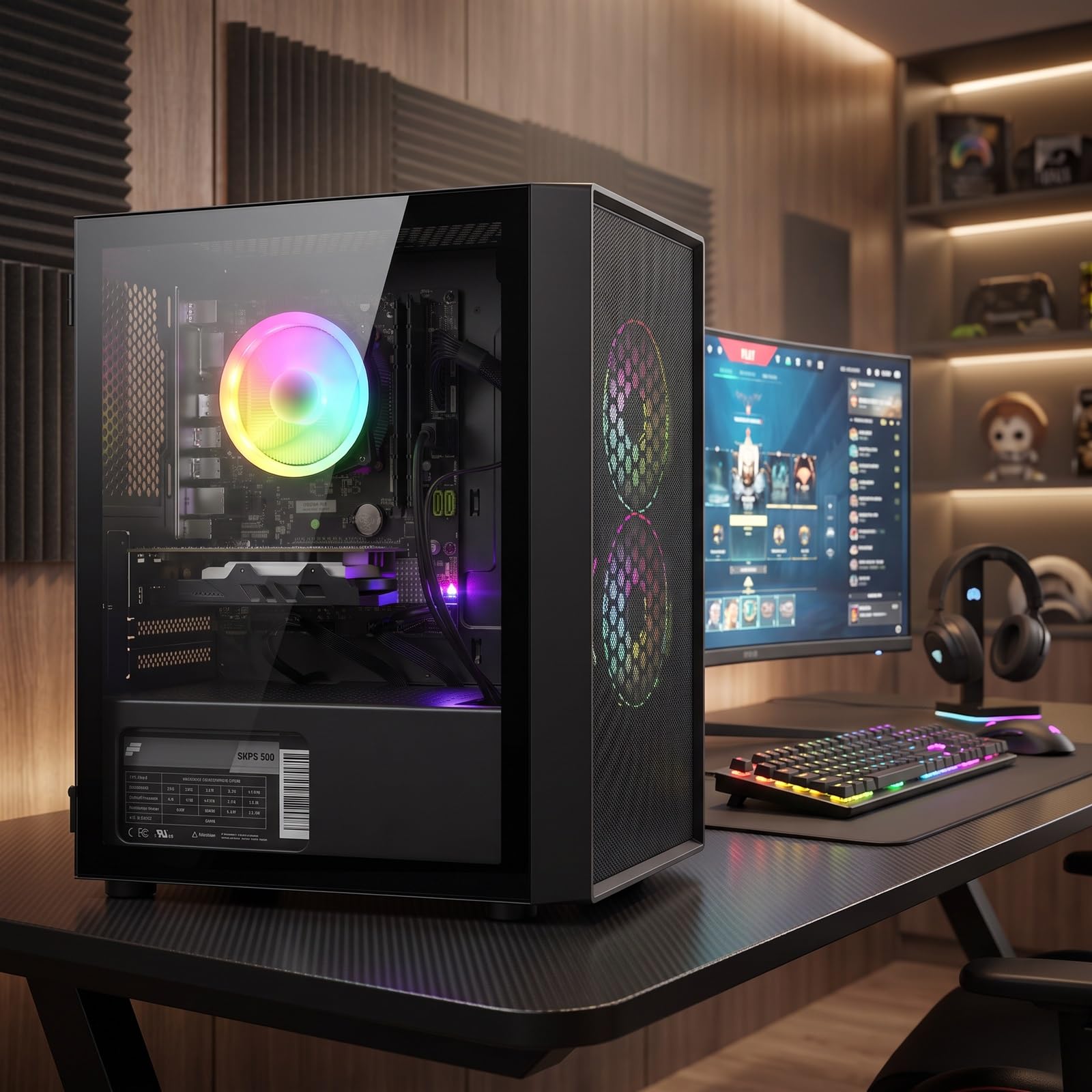 STGsivir Gaming PC, Core i5, RX550 4G, 16G RAM, 512G SSD | Gaming Computer für Streaming,Videobearbeitung,Hausaufgaben, bis zu 3.7 GHz, WLAN 6, BT 5.0, 4K,HDMI,DP, Win16 Pro, ARGB