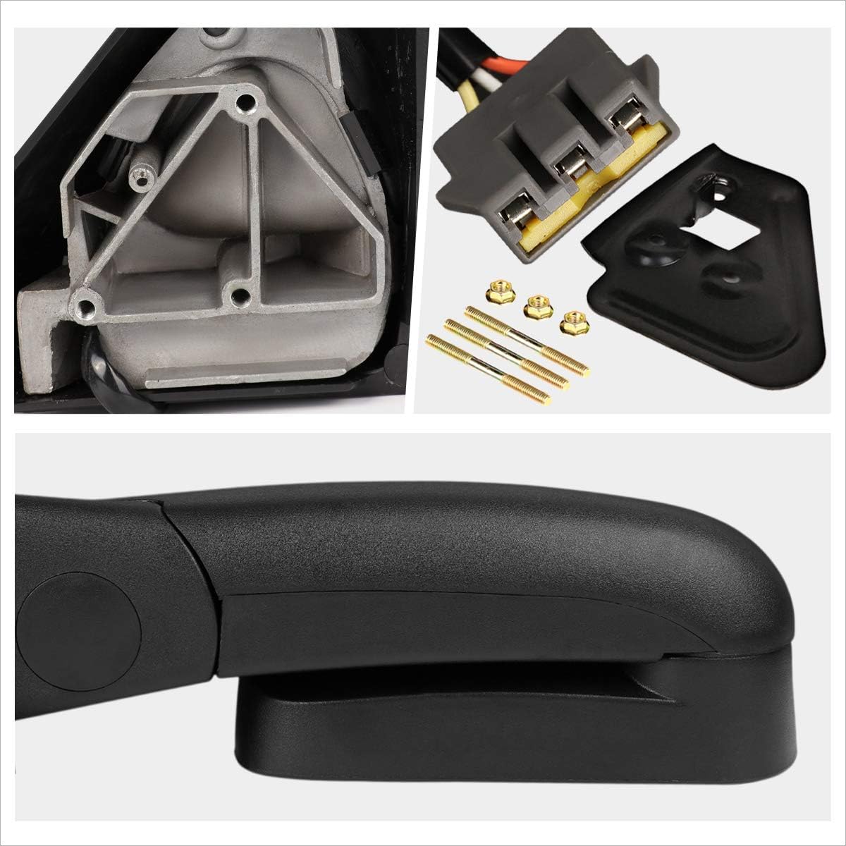 [Driver Side] Power Heated Tow Towing Mirrors Compatible with 94-97 Dodge Ram 1500-3500,Black