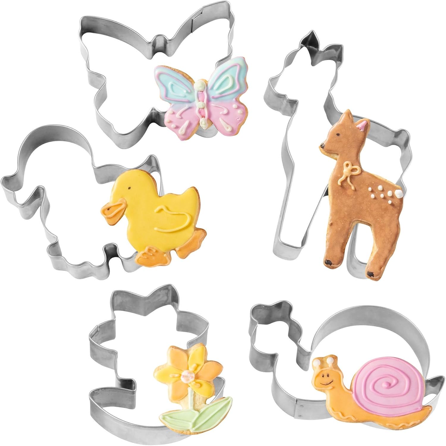 Dr. Oetker ウッドランド マジック クッキーカッター - 5個セット ステンレススチール イースターデザイン カタツムリ