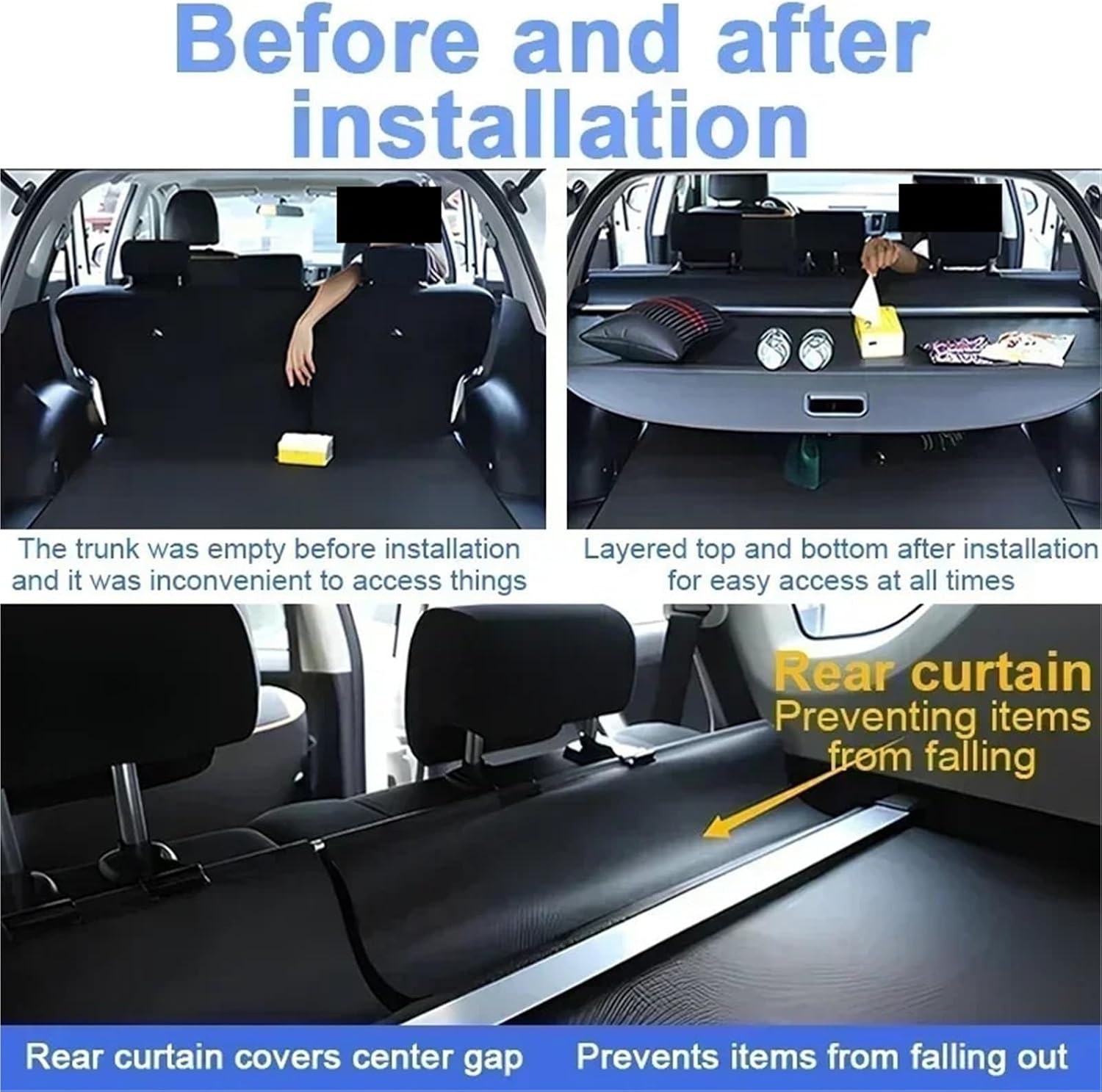 for Kia Sorento MQ4 PHEV 2021 2022 2023 Car Trunk Cargo Cover Rear Rack Luxury Luggage Partition Security Accessories(Canvas) image 4