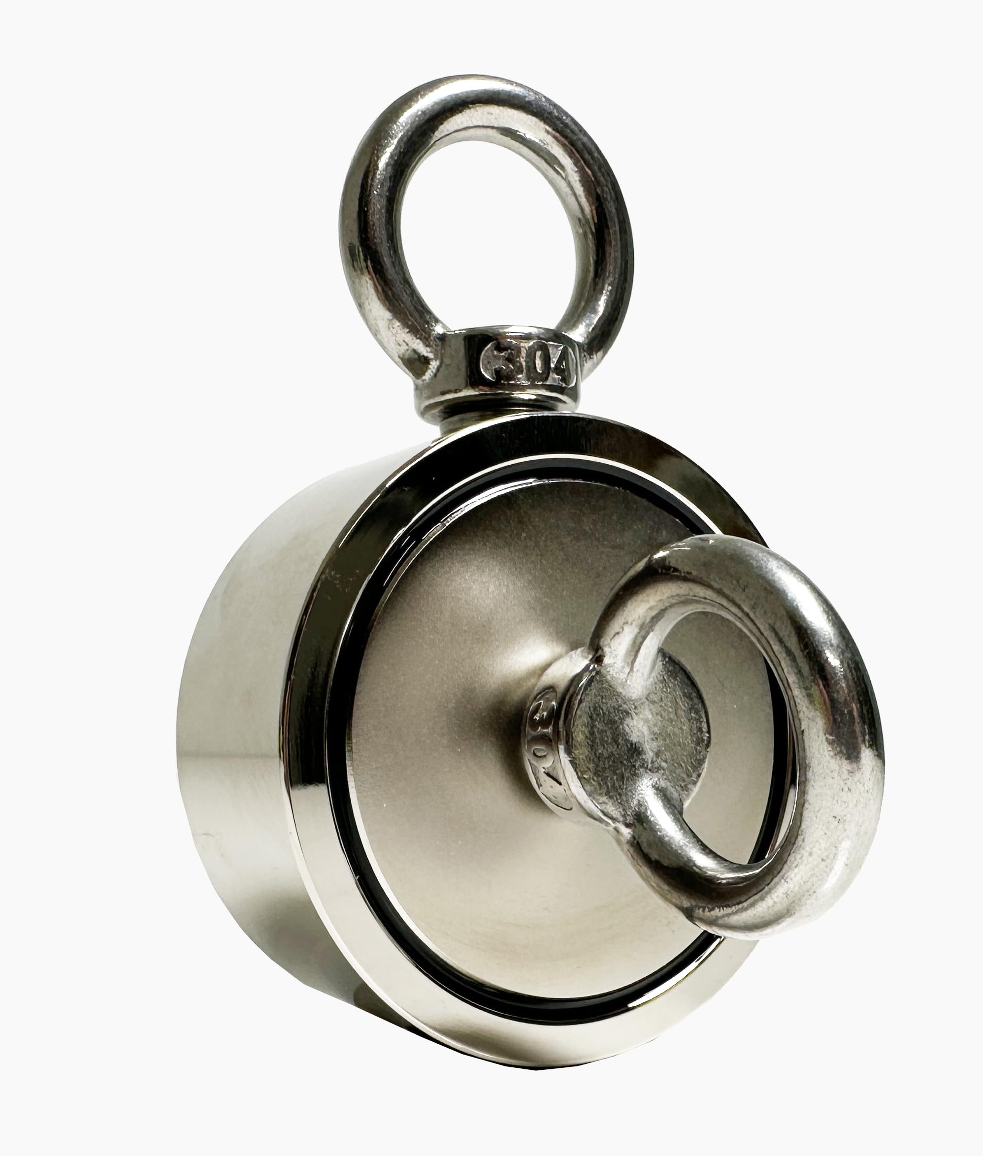 AIMANT NÉODYME BULLDOG DOUBLE FACE 420KG + CORDE RENFORCÉE 30M (8MM) + COLLE - Aimant Pêche Puissant - Pêche Magnétique