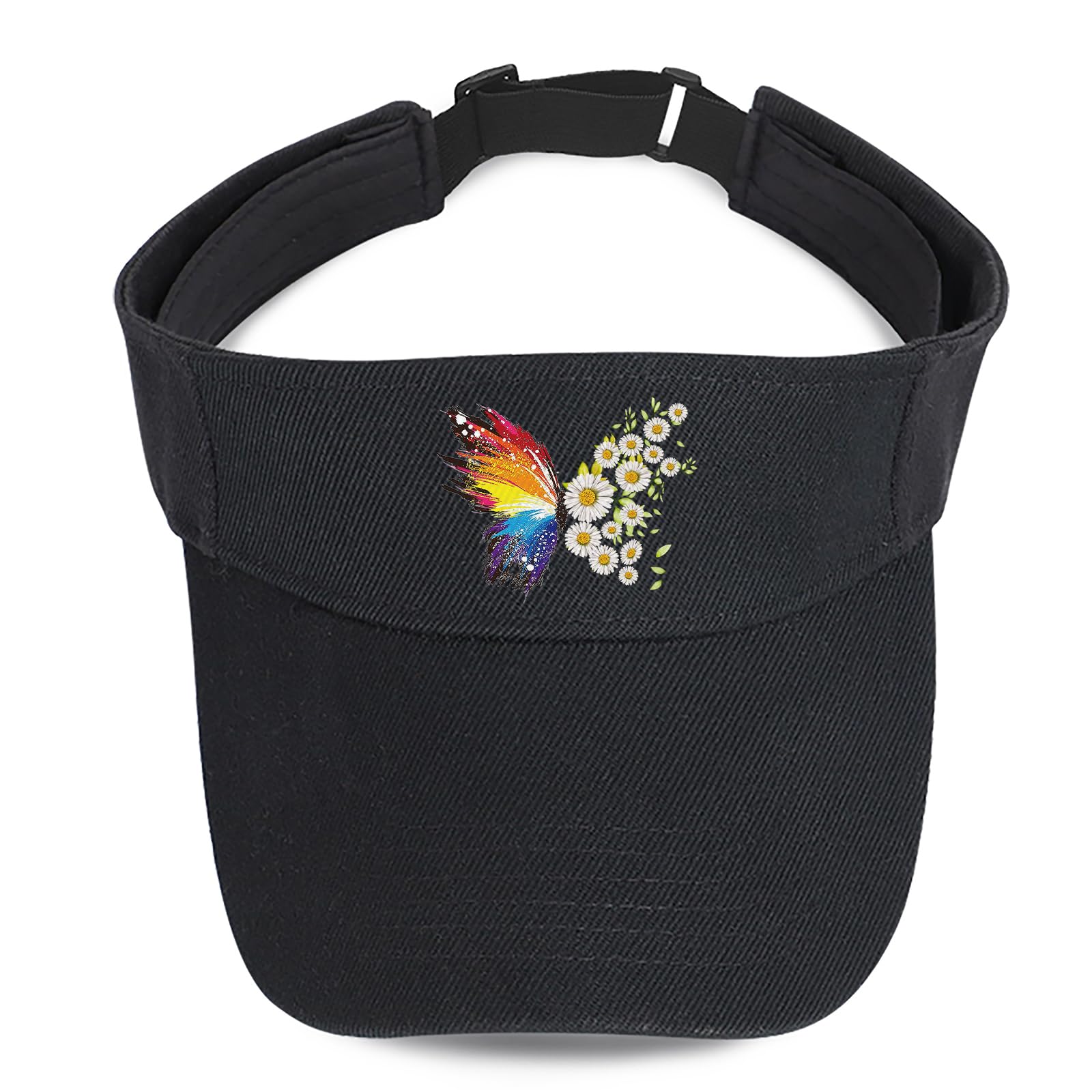 Visors Hat for Women Sun Hat for Men Empty Top Black Running Visors Comfortable UV Protection Sun Visor for Travel Cycling