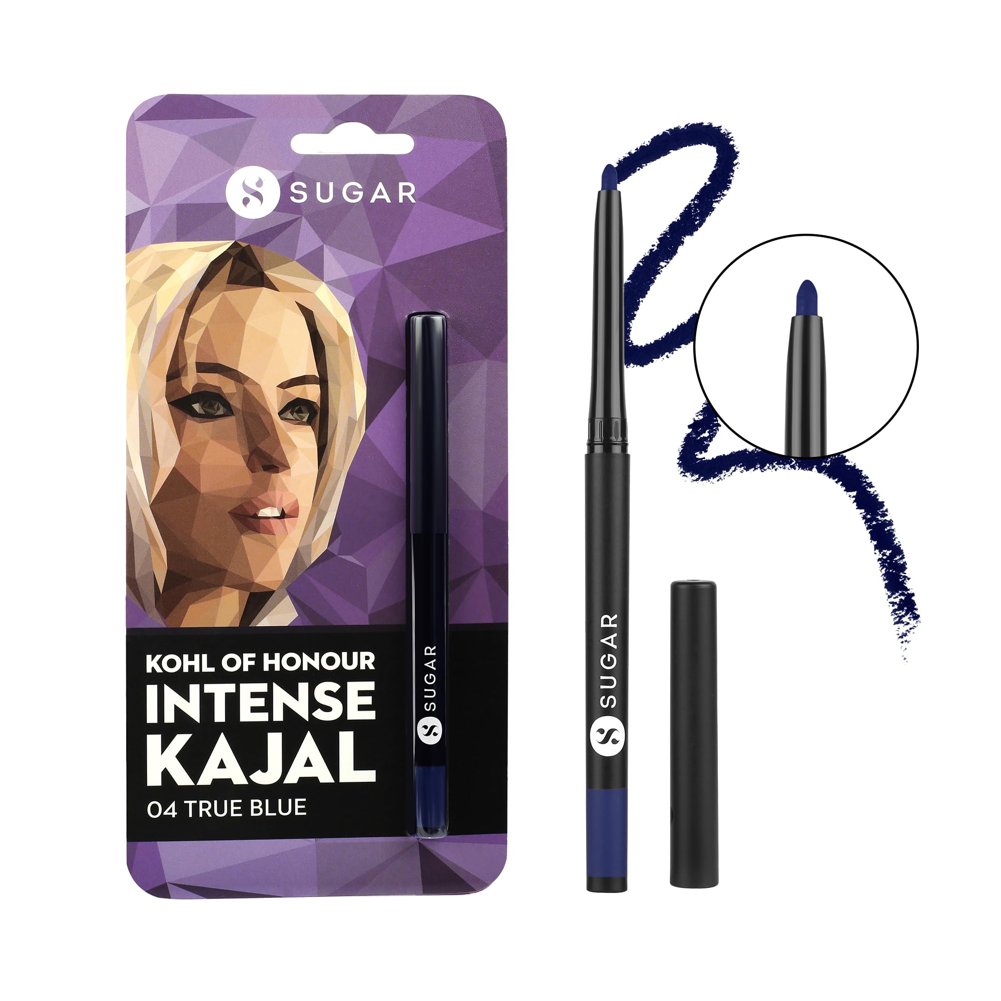 SUGAR Cosmetics Kohl Of Honour Intense Matte Kajal | Waterproof & Smudgeproof | Lasts upto 10hrs | 0.25gm - 04 True Blue