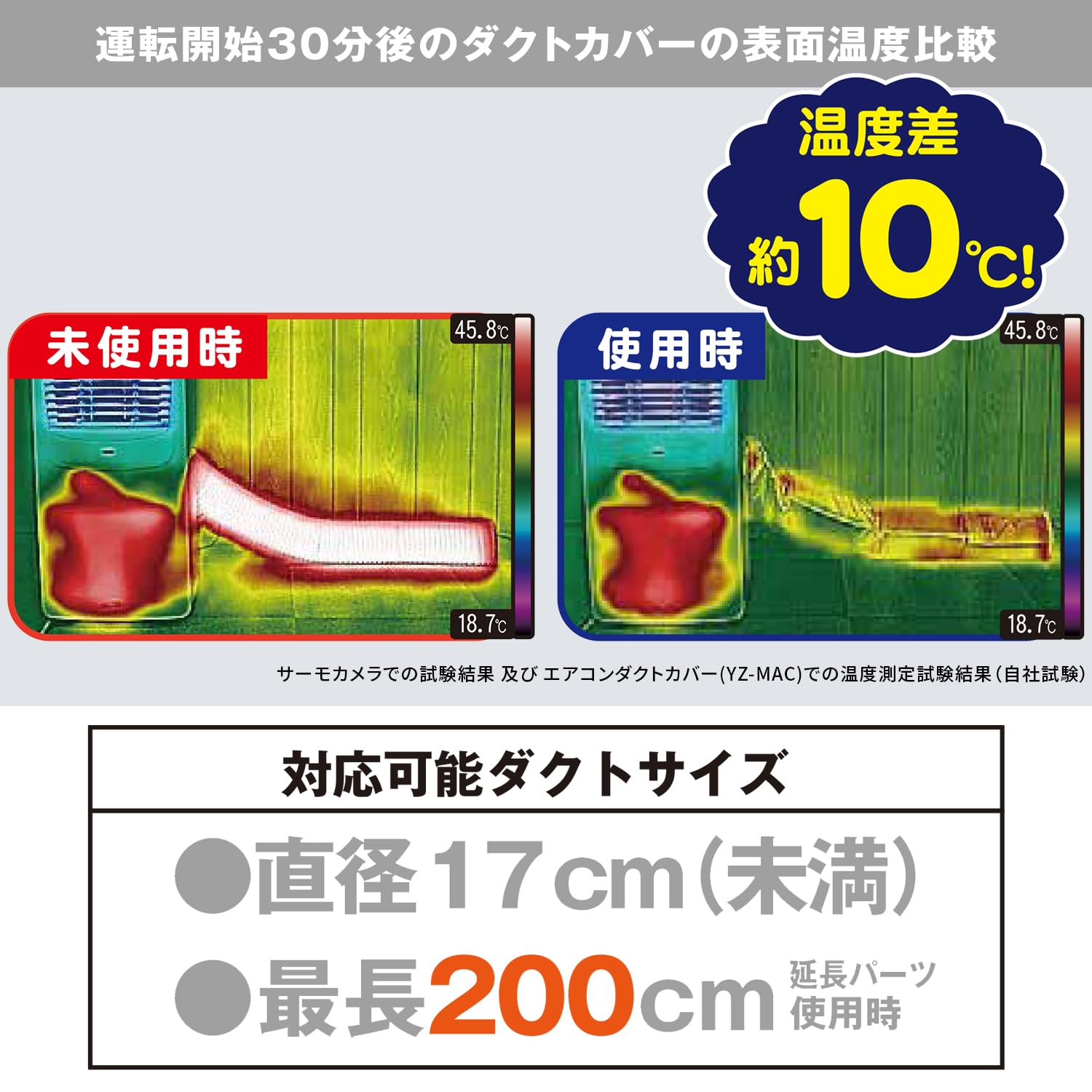 Amazon | 山善(YAMAZEN) スポットエアコン用 ダクトカバー ロング200