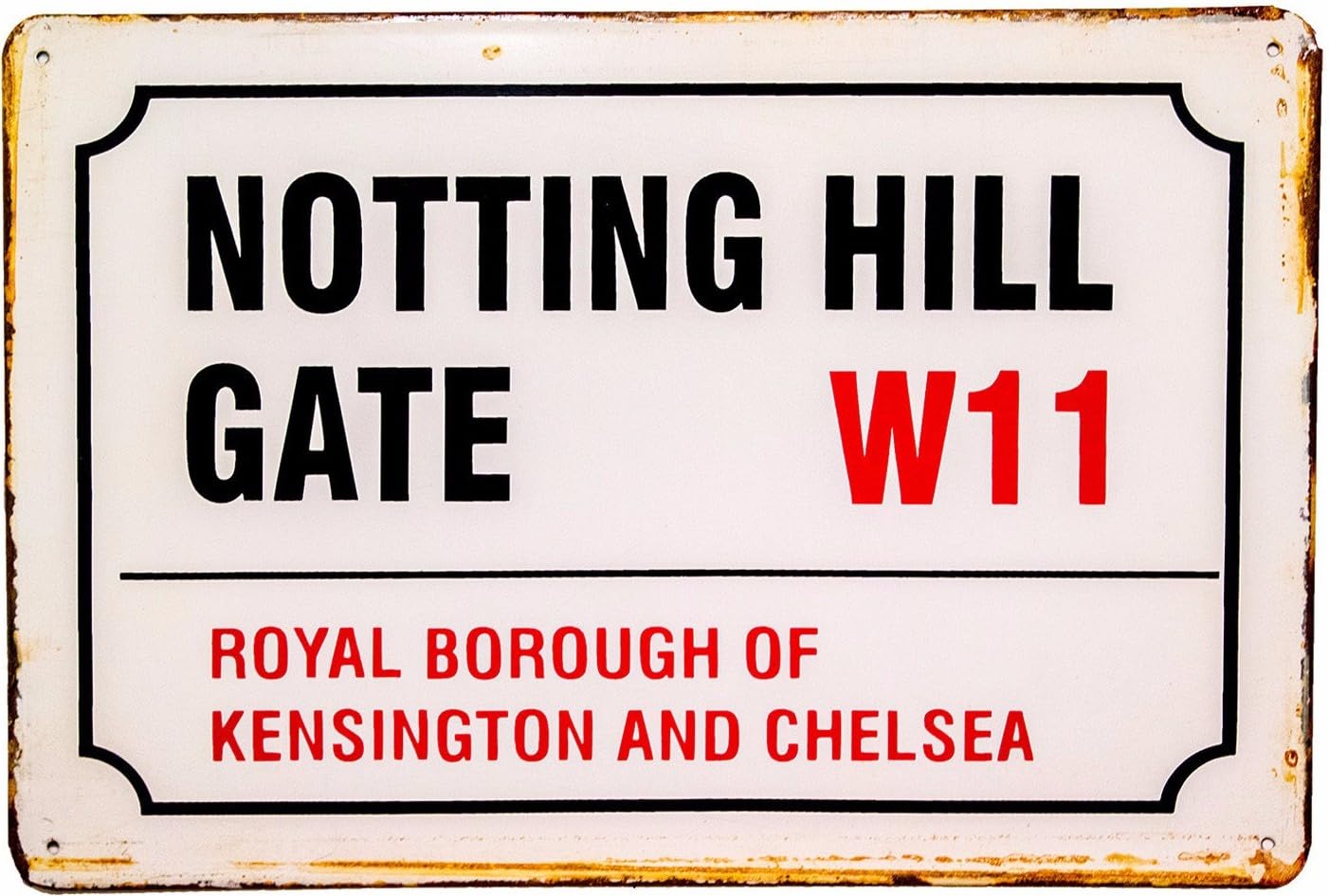 Notting Hill Gate Big Vintage Retro Metal Sign Home Bar Garage Wall Dec Metal Street Sign 8X12 Inches