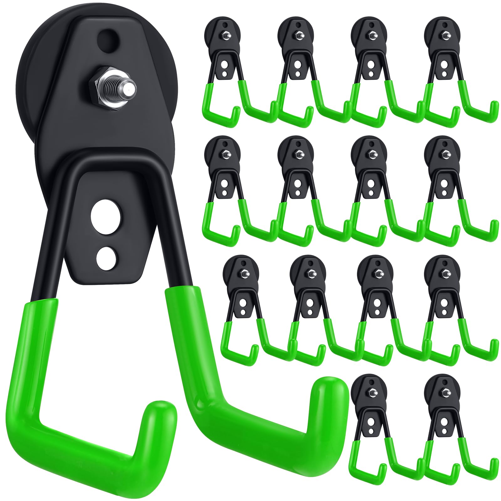 Landhoow 18 Pcs Large Magnetic Hooks Heavy Duty Magnet Hooks, Green