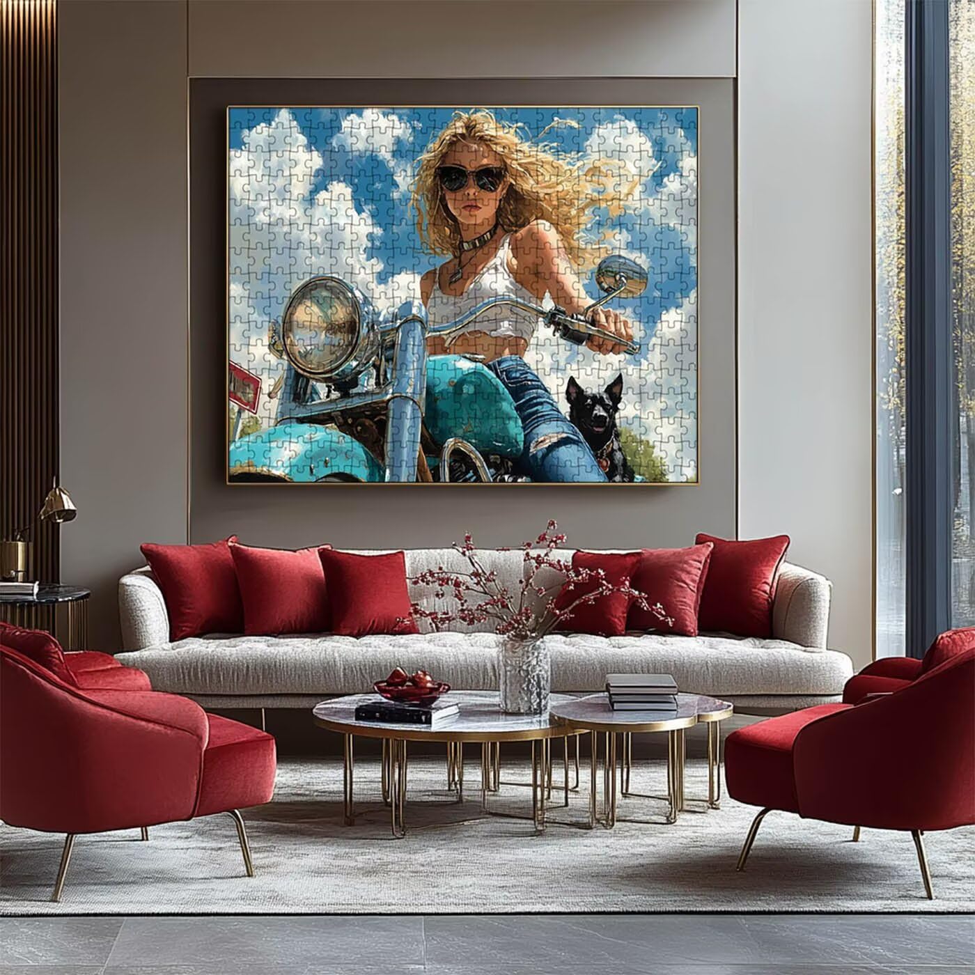 Puzzle 5000 sztuk Kobieta, Puzzle 5000 sztuk dla dorosłych Pies, Drewniane puzzle dla dorosłych 160 x 105 cm, Puzzle dla całej rodziny Zdjęcia Dekoracja salonu Nowoczesny prezent dla kobiety mężczyzny