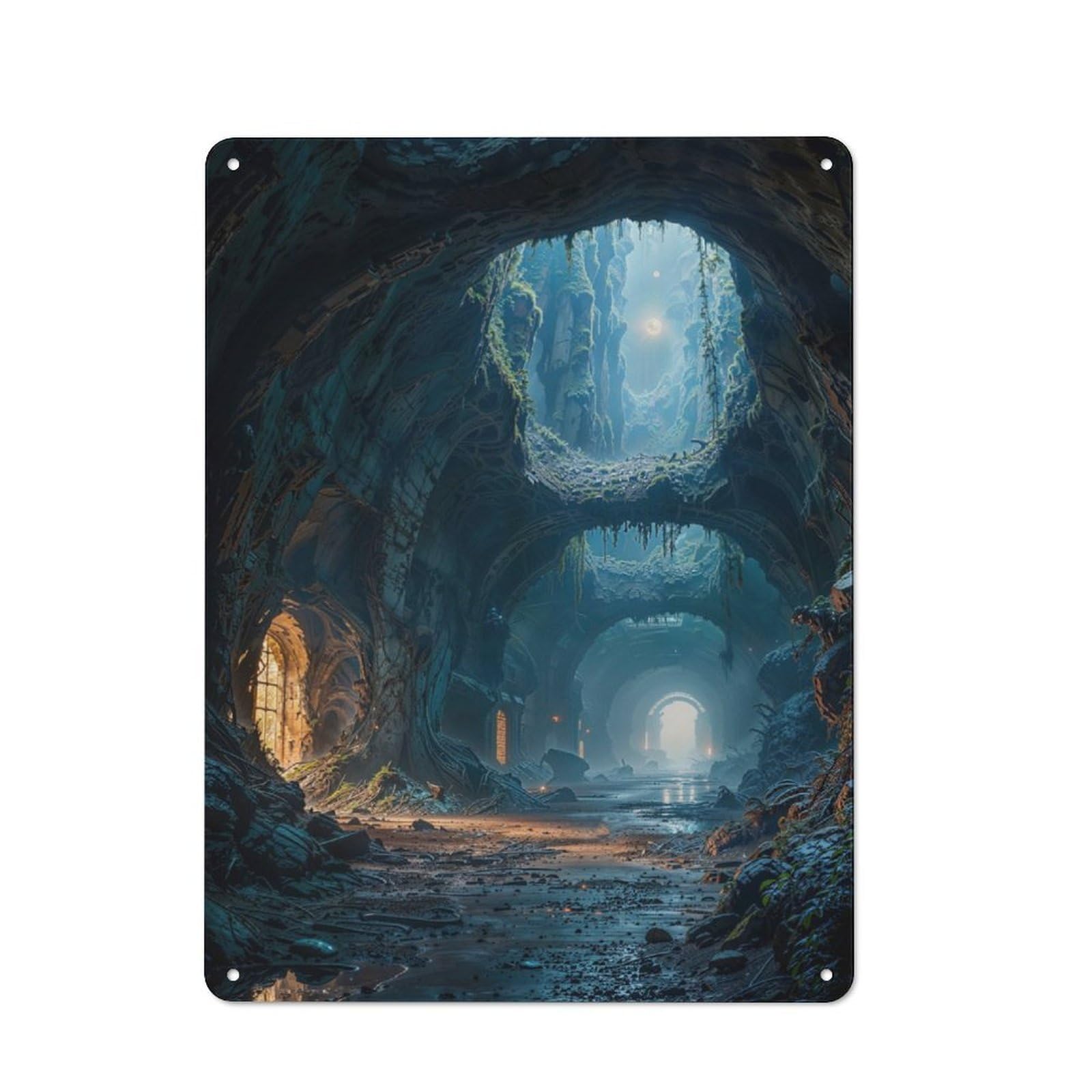 Junmoney Mystical Cave Entrance Vintage Metal Wall Sign 40X30cm For Garage Or Workshop, For Metal Sign Collectors, For Garage And Workshop Walls
