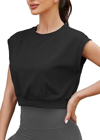 Mippo Workout Tops for Women Crop Top Athletic Yoga Tank Gym Shirts