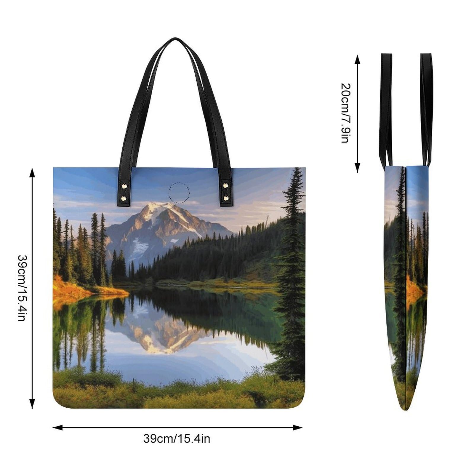 Mountain And Lake Pictures Large Leather Handbags Women Fashion Handbag Multifunctional Travel Bag It Is A Great Gift for Mothers, Teachers, Friends, Bridesmaids