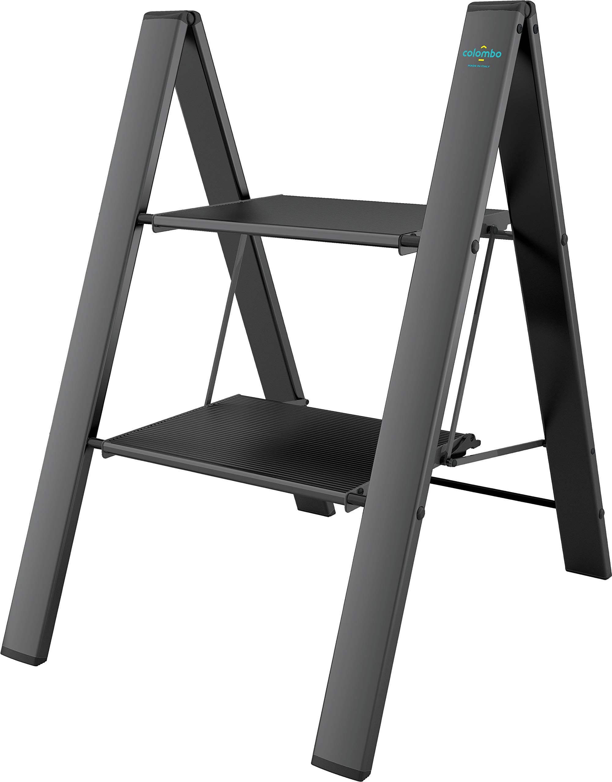 Colombo Leonardo 2 Anodized Aluminium Steps Stool Black