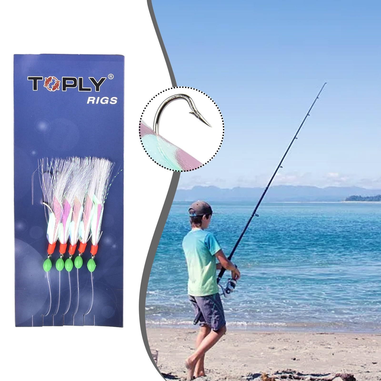 Señuelos de pesca, señuelo de plumas, cebo de arenque, anzuelos de pesca para caballa, bacalao, arenque, aparejos de plumas de caballa