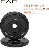 Vista 2 de CAP Barbell - Disco olímpico de goma para barra de pesas, para múltiples opciones