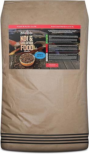 Blue Ridge Koi Fish Food 50lb - Mini fórmula de crecimiento Koi Food, alimento para peces de colores, alimento de pescado premium para estanques,