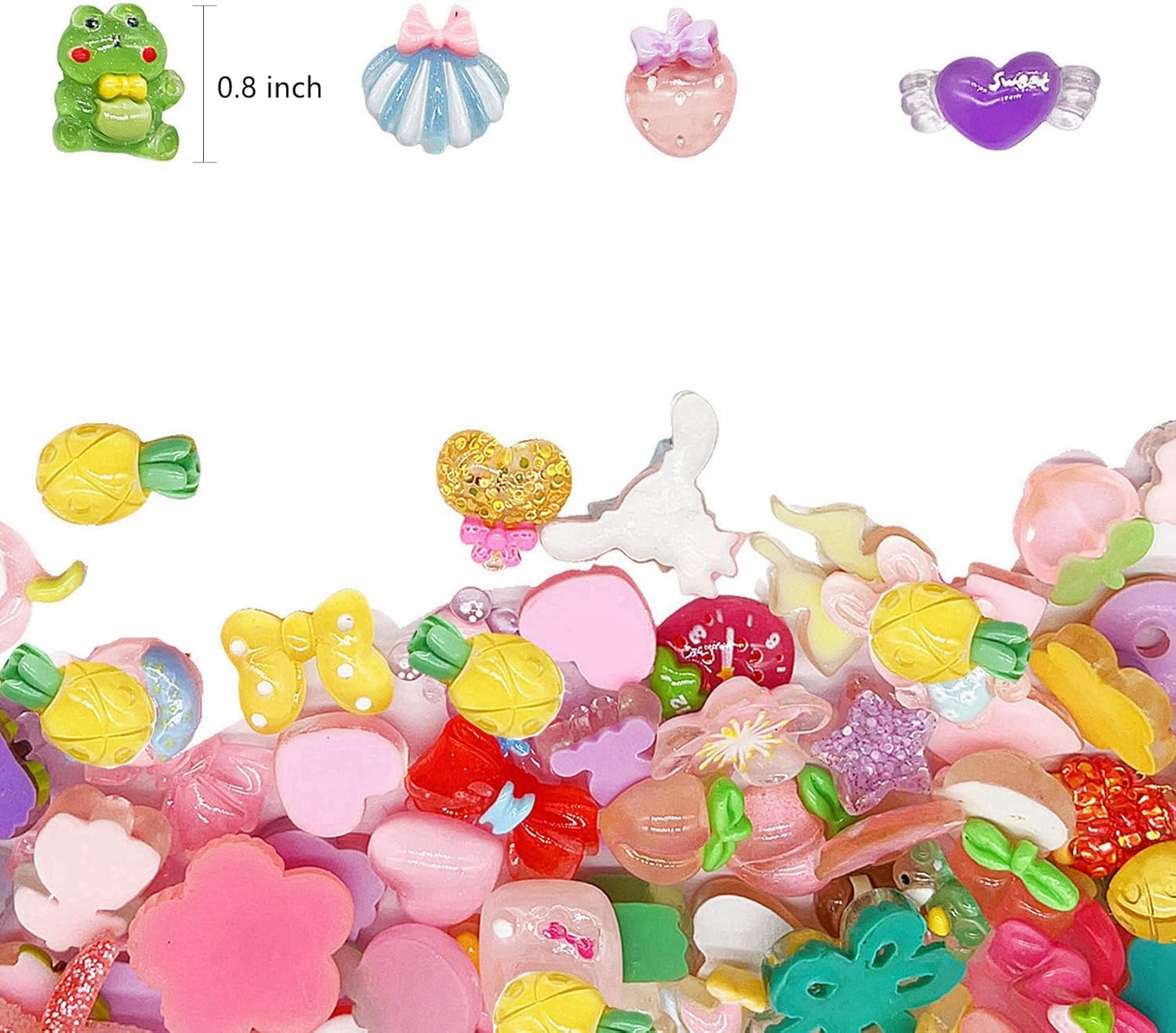 60 Pcs Slime Charms Bulk for DIY Craft Making Kit, Cute Flat Back Resin Charms for Crafts (Multicolored) - Image 4