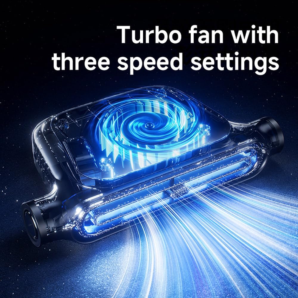 Portable USB Car Fan,Quiet Mini Car Airflow Ventilator with 3 Speeds,360° Adjustable Car Seat Fan,Plug-in or Rechargeable for Cars,SUVs,Trucks,RVs (White, battery version)