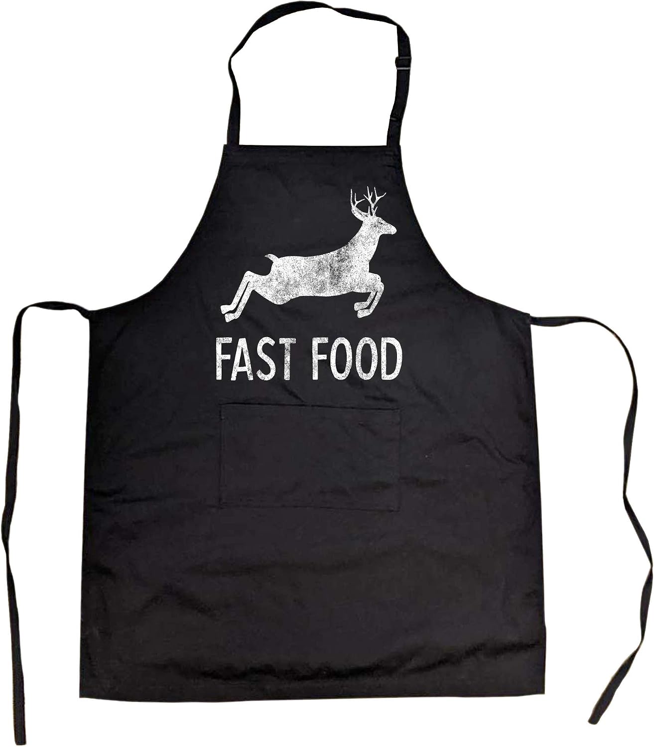 Funny Cooking Apron for Men FAST FOOD Deer Hunting Graphic