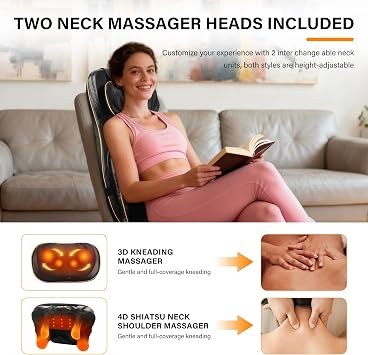 Shiatsu Neck and Back Massager with Heat - Great Holiday Gift Choice