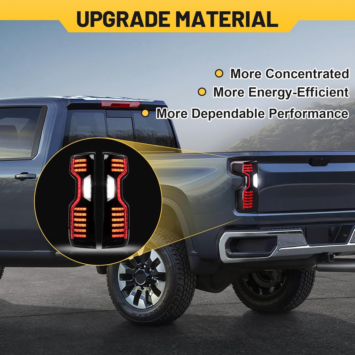 Sanooer 2 PCS Tail Lights for 2019-2024 Chevy Silverado 1500 Taillight & 2020-2024 Chevy Silverado 2500 HD 3500 HD, Led Turn Signal Running Lights, with 4-pin to 6-pin Wire Harness