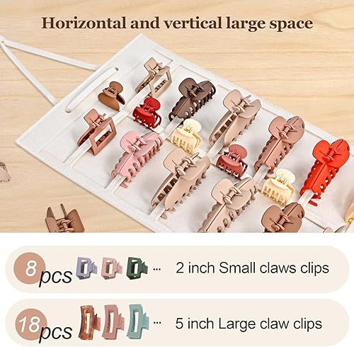 Miniatura 4 de Lolalet Organizador de pinzas para el cabello, 1 paquete de organizador de pinzas para el cabello colgantes para mujeres y niñas, organizador de