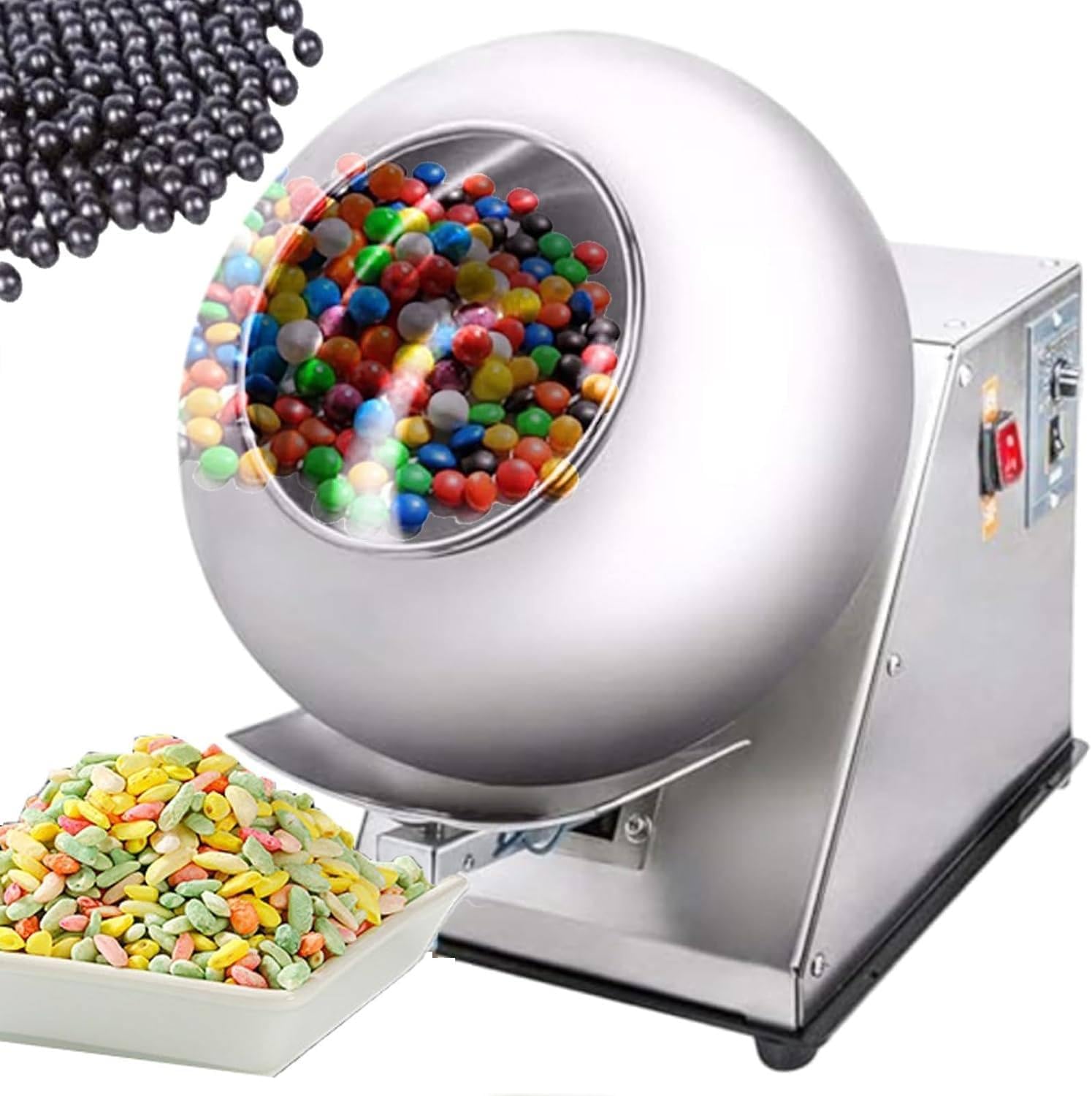 Automatic Tablet Coating Machine Sugar Coating Pan Small Commercial Mini Chocolate Panning Machine, 2-5kg/HCoater Sugar Pan Peanut Nut Coating Machine