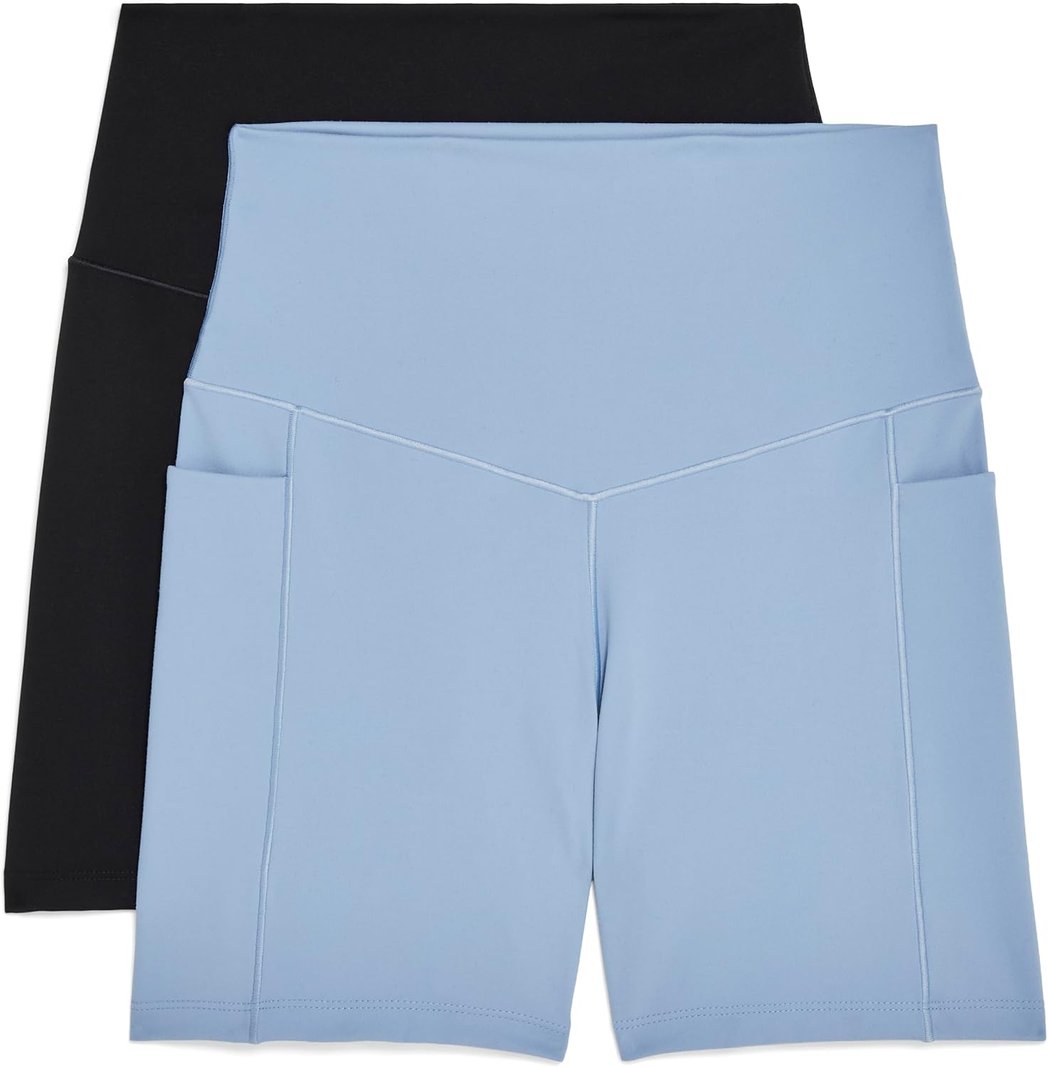 Danskin Womens 2 Pack Motivate Pocket 5" Bike Shorts