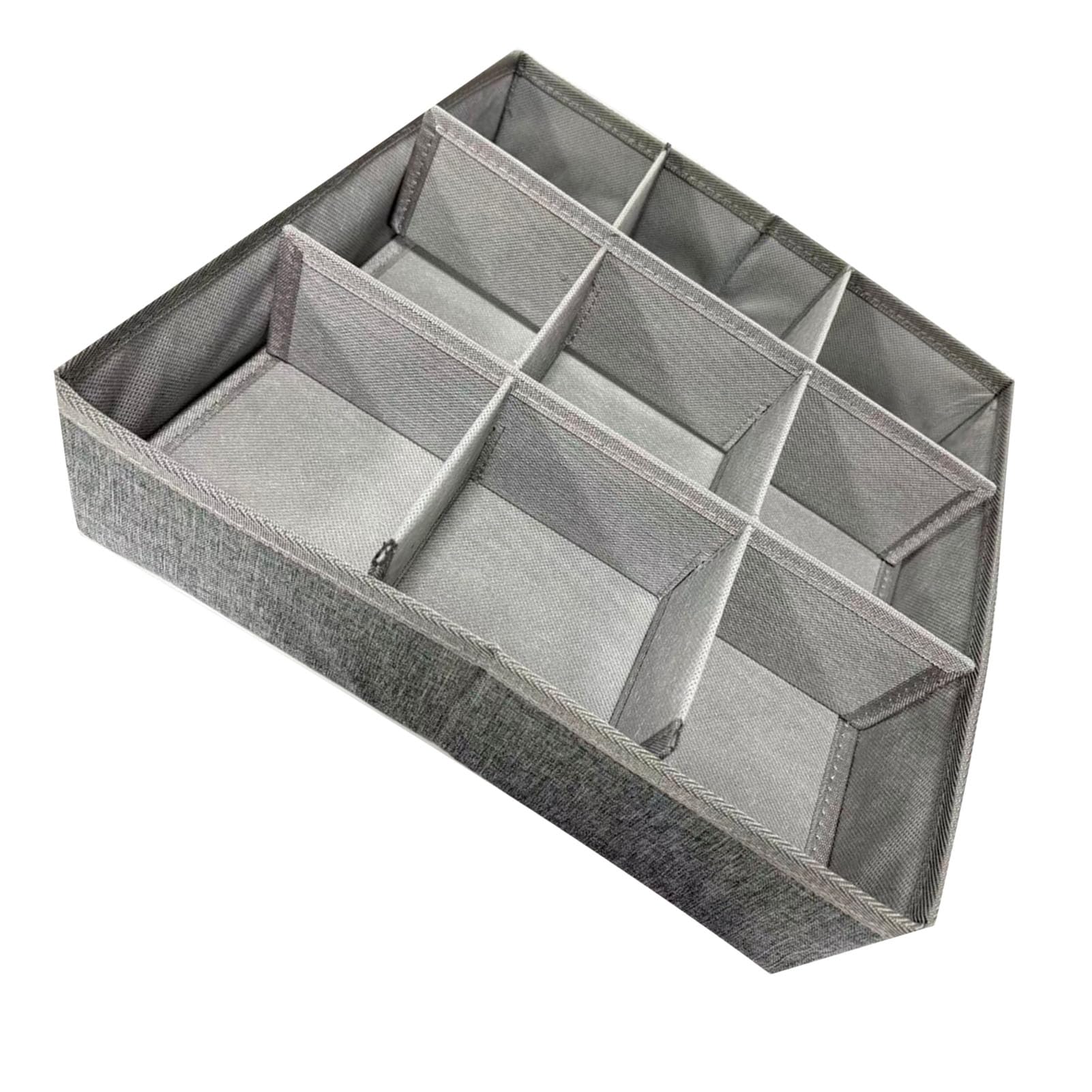 Organizador de cajones de 9 secciones |Caja de almacenamiento de lino para calcetines/corbatas
