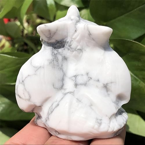 Miniatura 7 de Estatua de calavera humana de Reiki de piedra curativa, esculturas de estatua de cristal Yooperlita, calavera de dragón sin dientes (dragón mosca de